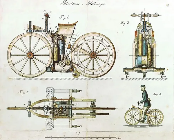 Daimler Reitwagen - Gottlieb Daimler'in ilk motosikleti, 1885